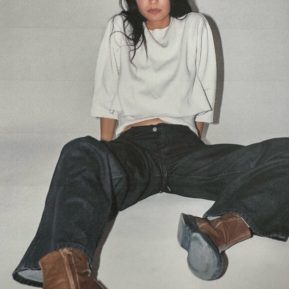 NWOT$285 Still Here Cool  Low-Rise Wide Legs Jeans - Cloud BLUE Sz29 - Picture 8 of 8